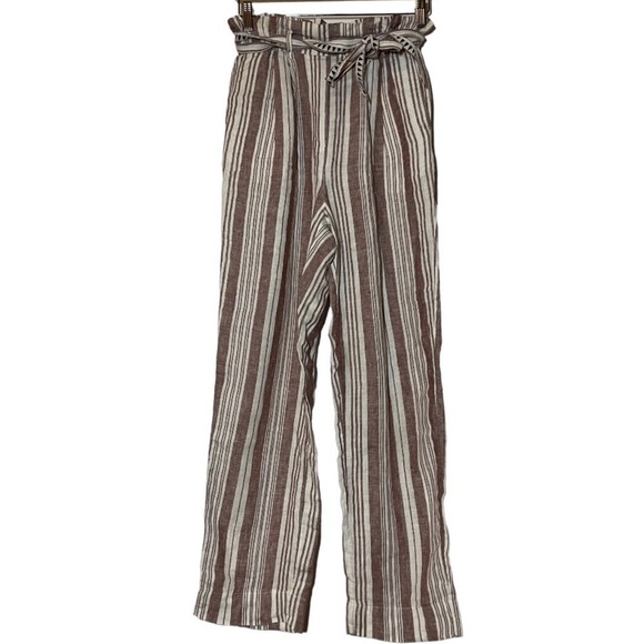 Lemlem Pull On Linen Striped Paperbag Pants size XS - Picture 2 of 6